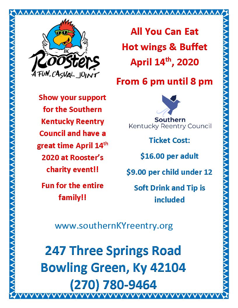 Roosters Flyer Southern Kentucky Reentry Council